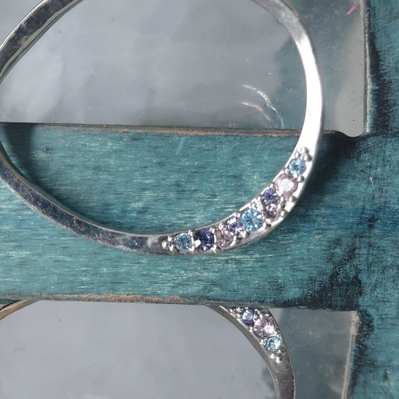 M4M Silver Tone And Multi Colored Gem Stones Dangle Earrings - Picture 4 of 5